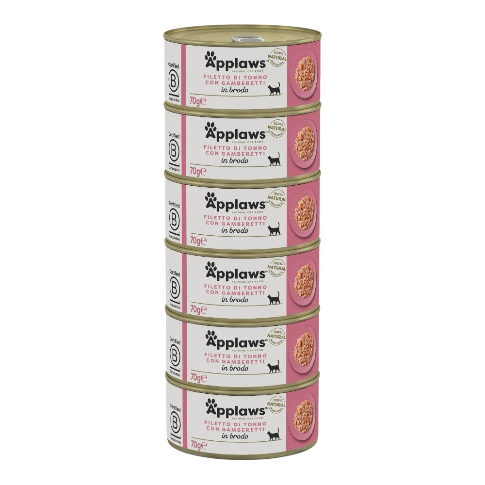 Applaws Gatto lattine Filetto di Tonno e Gamberetti in brodo