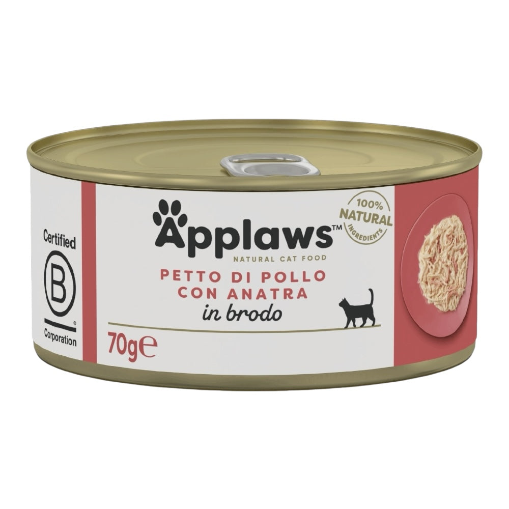 Applaws Gatto lattine Petto di Pollo con Anatra in brodo