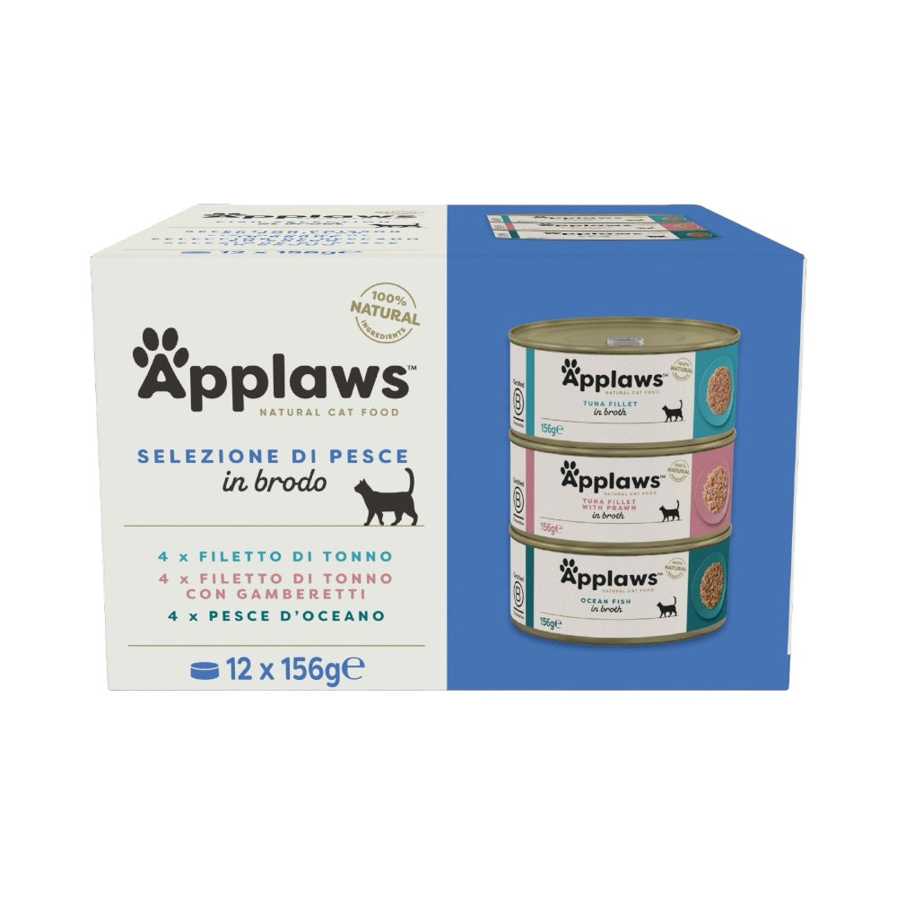 Applaws Gatto Multipack lattine Selezione Pesce in brodo