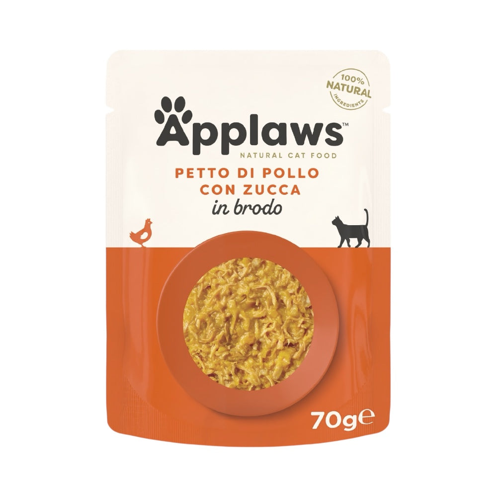 Applaws Gatto buste Pollo & Zucca & Riso in brodo 12x70g