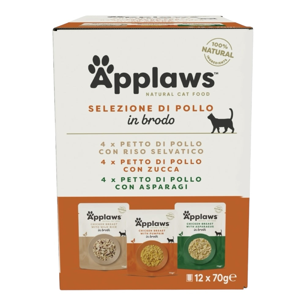 Applaws Gatto buste Multipack Pollo in brodo 12x70g