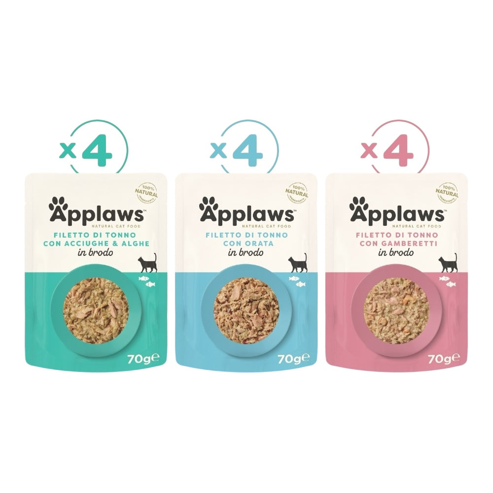 Applaws Gatto buste Multipack Pesce in brodo 12x70g