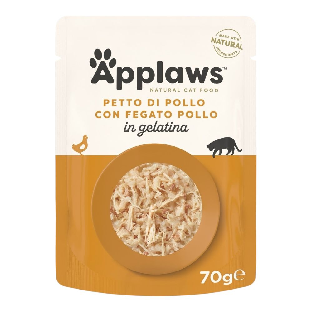 Applaws Gatto buste con Petto e Fegato di Pollo in gelatina 16x70g