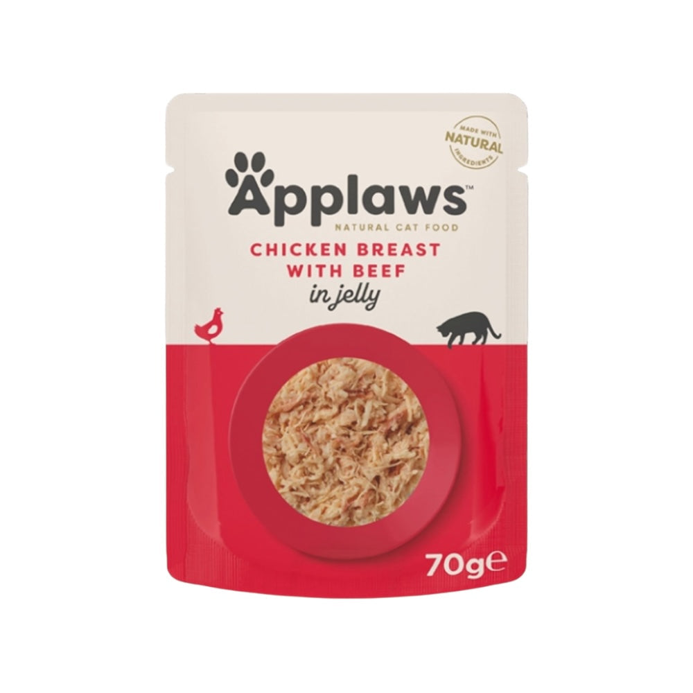 Applaws Gatto buste Petto di Pollo con Manzo in gelatina 16x70g