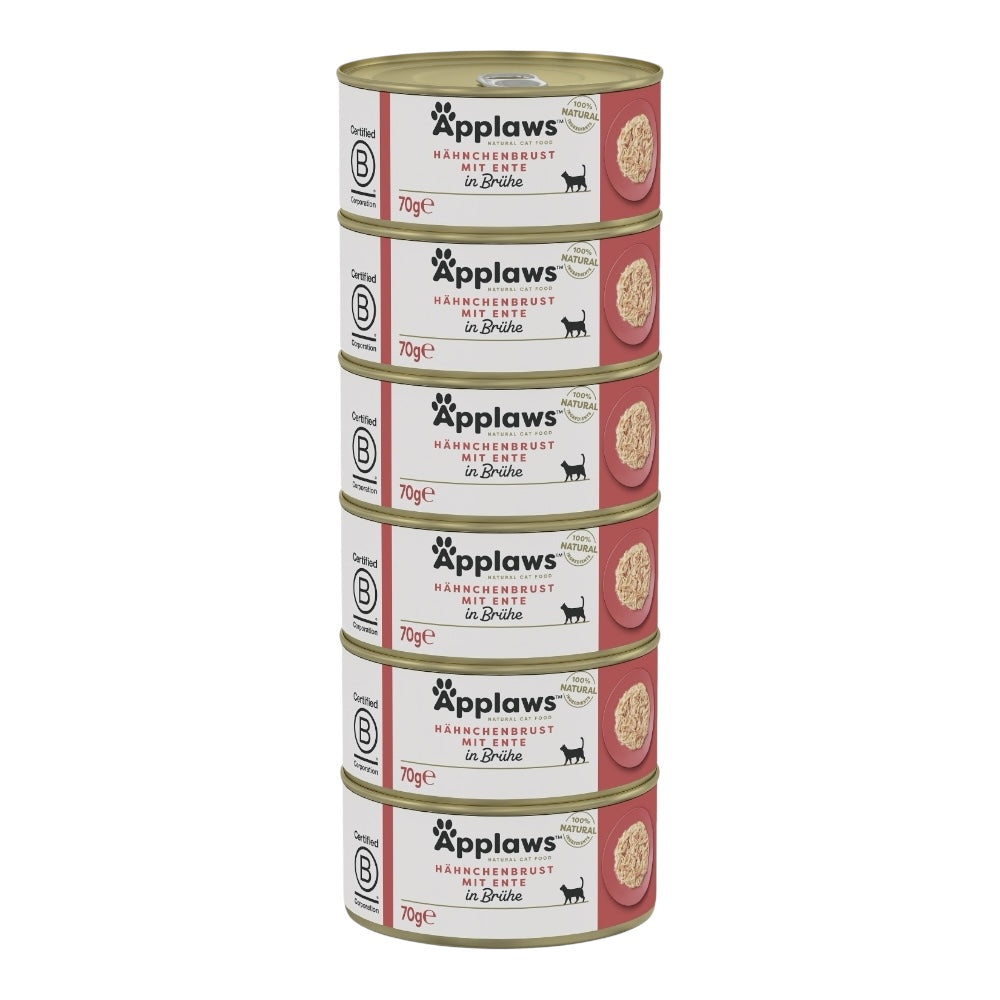 Applaws Gatto lattine Petto di Pollo con Anatra in brodo