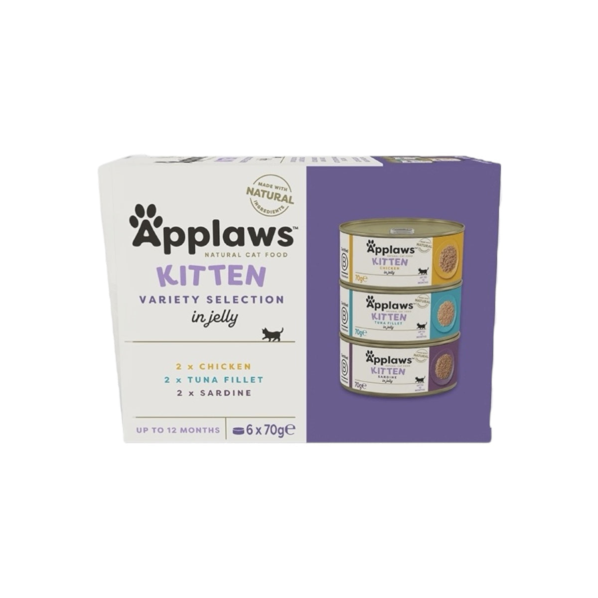 Applaws Gatto Multipack lattine Kitten Selezione mista in gelatina 6x70g