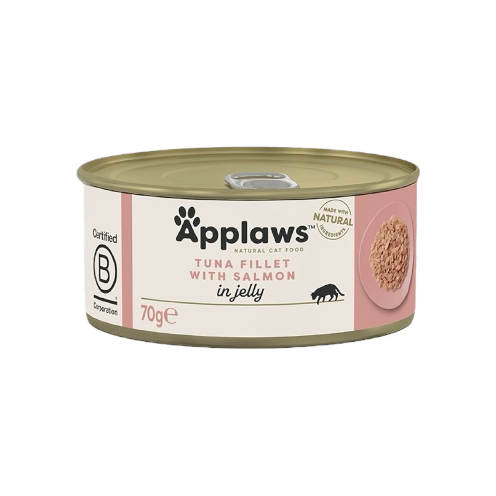 Applaws Gatto lattine Filetto di Tonno con Salmone in gelatina 24x70g