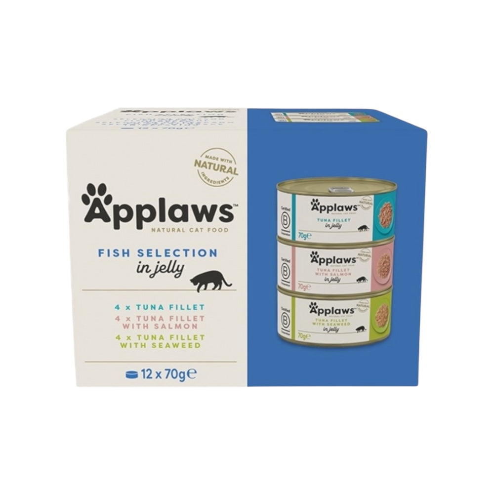 Applaws Gatto Multipack lattine Selezione Pesce in gelatina12 x 70 g