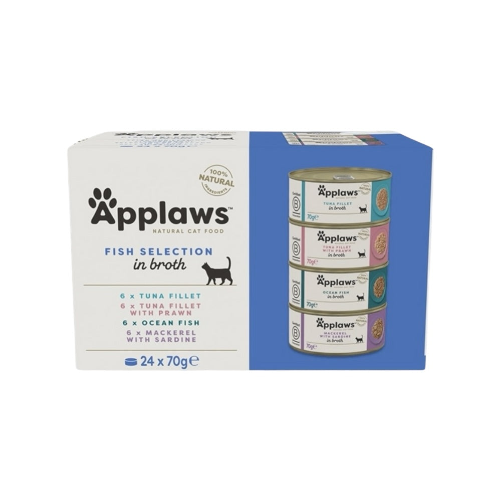 Applaws Gatto Multipack lattine Selezione Pesce in brodo