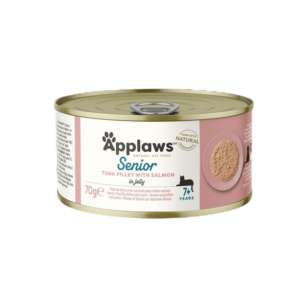 Applaws Gatto lattine Senior Tonno con Salmone in gelatina 24x70g
