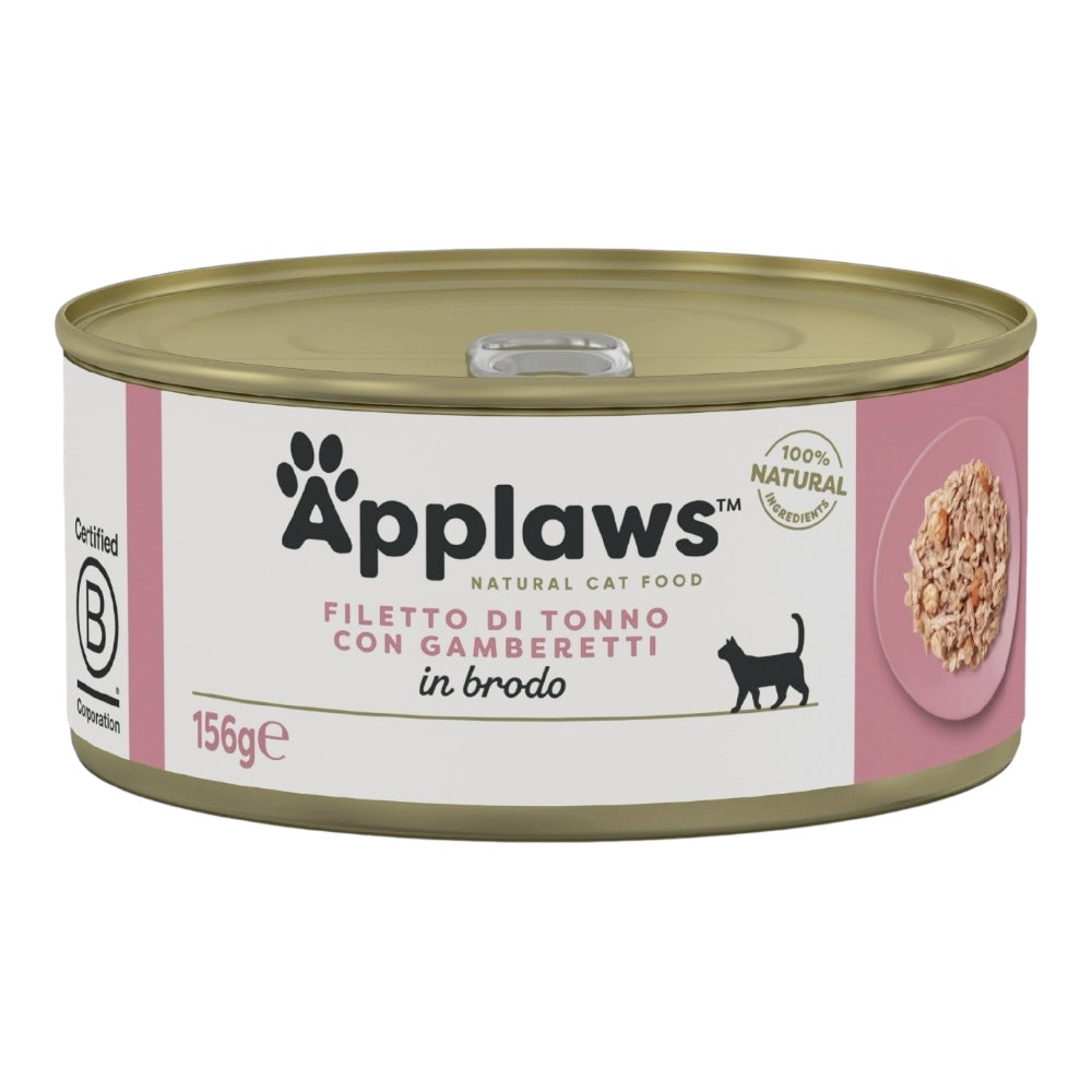 Applaws Gatto lattine Filetto di Tonno e Gamberetti in brodo