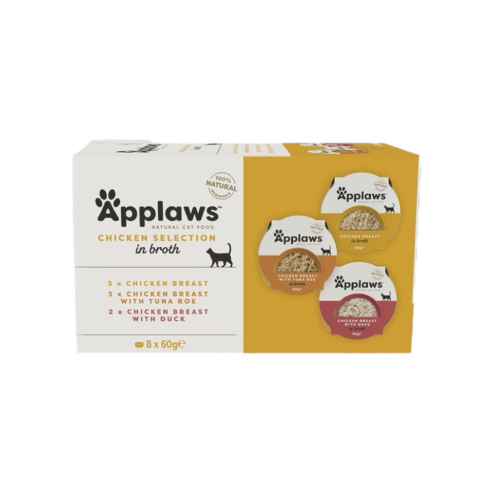 Applaws Gatto Multipack pot Selezione di Pollo in brodo 8x60g
