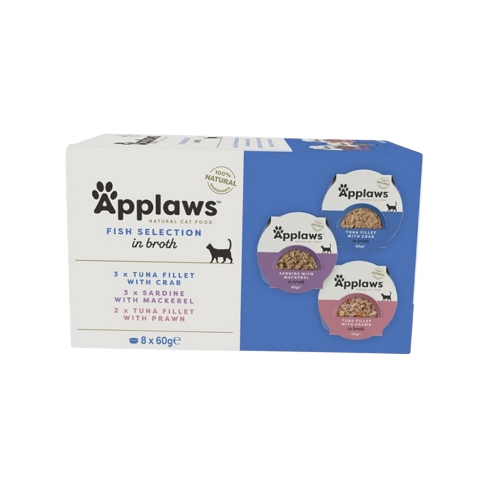 Applaws Gatto Multipack pot Selezione Pesce in brodo 8 x 60 g