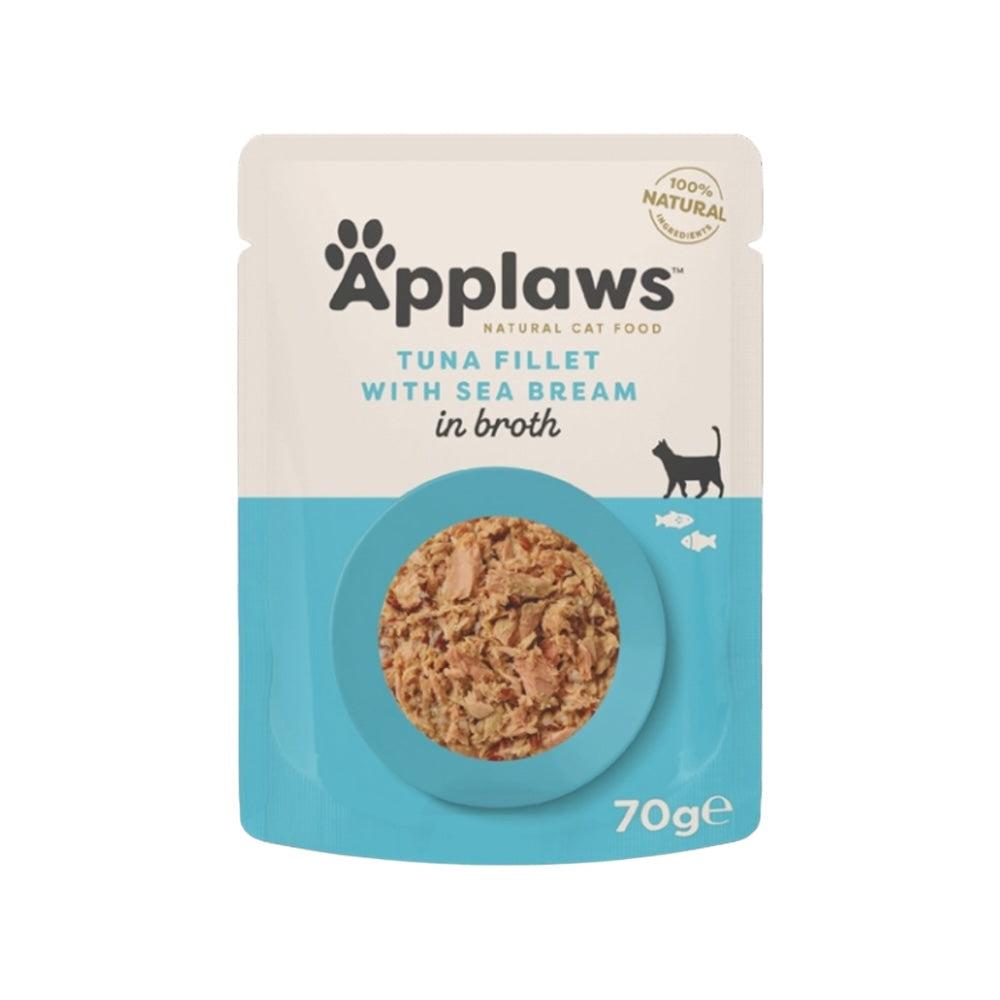 Applaws Gatto buste Filetto di Tonno e Orata in brodo 12 x 70 g