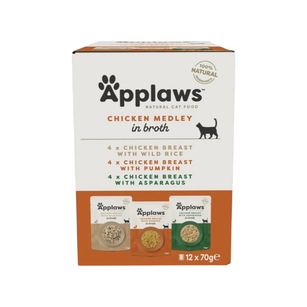 Applaws Gatto buste Mix Pollo in brodo 12 x 70 g