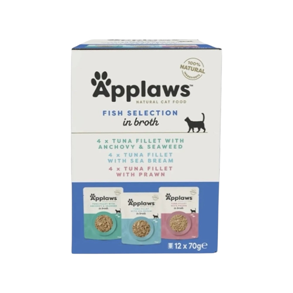Applaws Gatto buste Mix Pesce in brodo 12 x 70 g