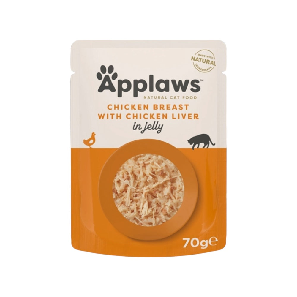 Applaws Gatto buste con Petto e Fegato di Pollo in gelatina 16x70g