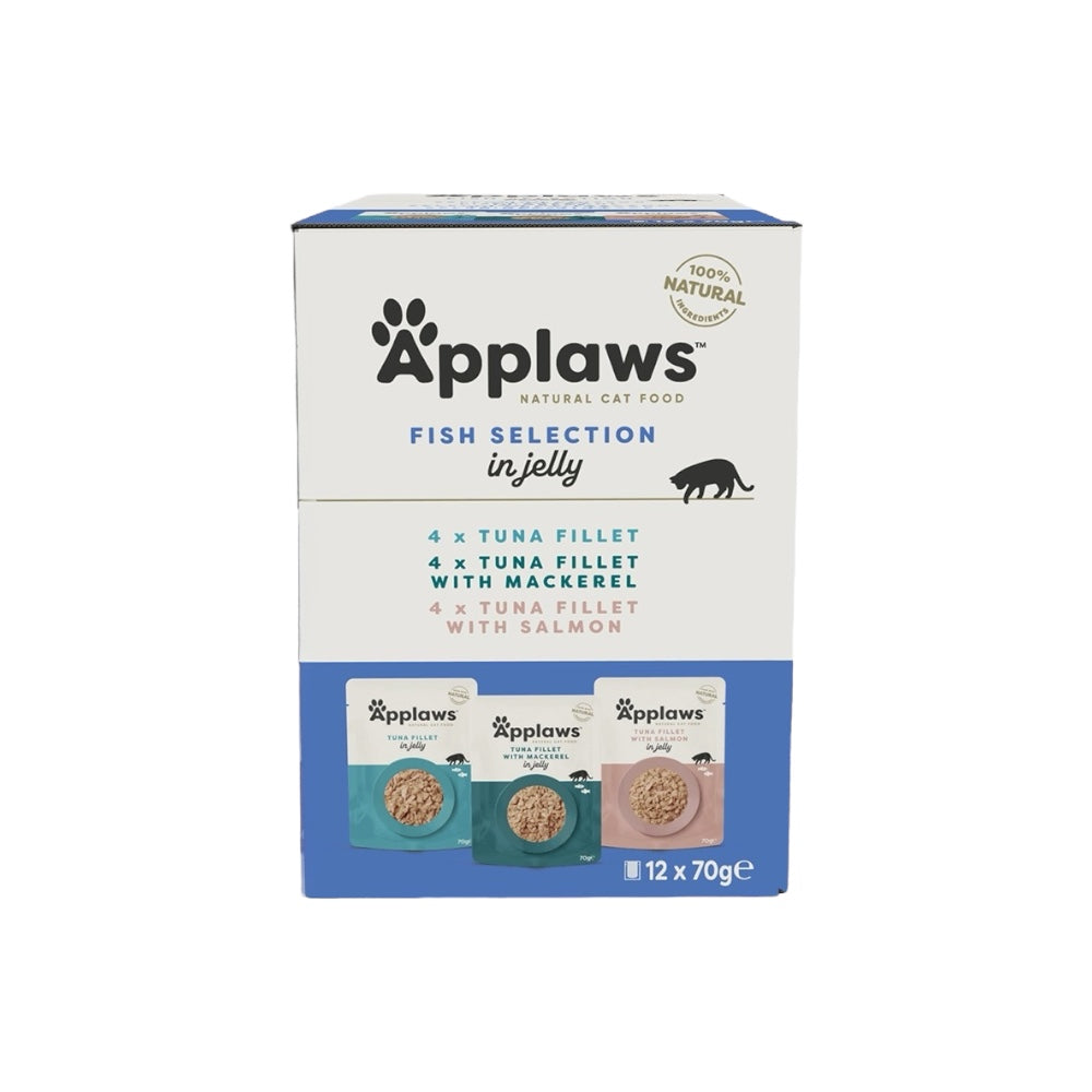 Applaws Gatto Multipack buste Selezione di Pesce in gelatina 12x70g
