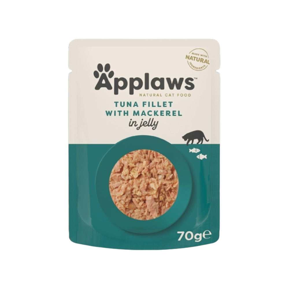 Applaws Gatto buste Filetto di Tonno con Sgombro in gelatina 16x70g